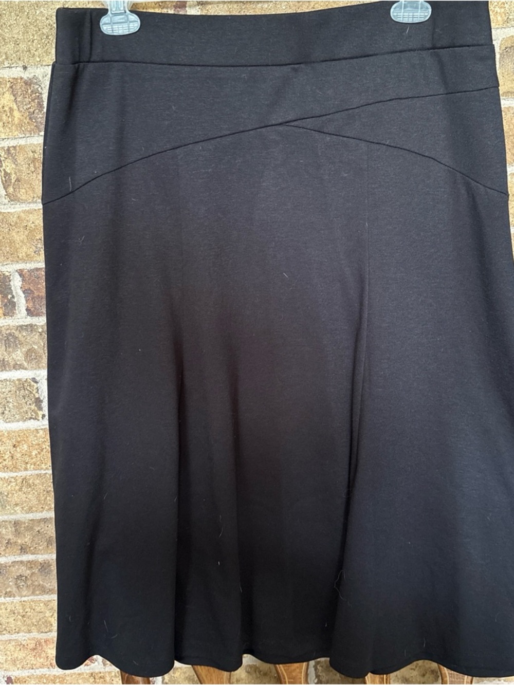 JM Collection Black Knit Skirt with Branded Waist Label